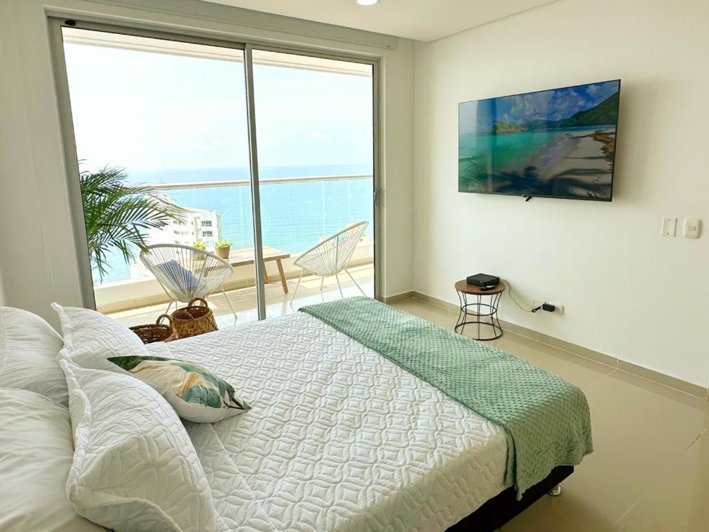 Espectacular Apartamento Piso Alto Con Excelente Vista Al Mar Y A La Ciudad Amurallada Apartment Cartagena