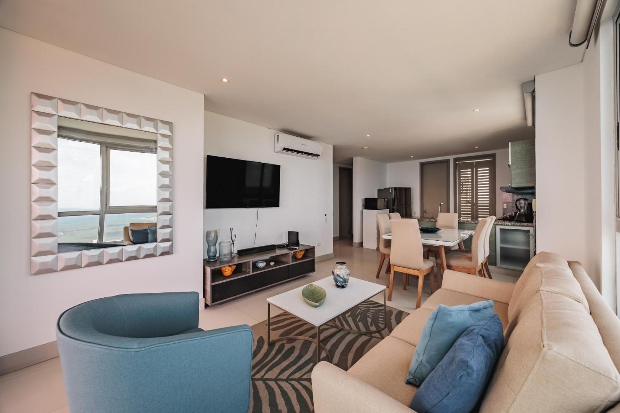 Apto De 2 Con Imponente Vista Al Mar En Bocagrande Apartamento *